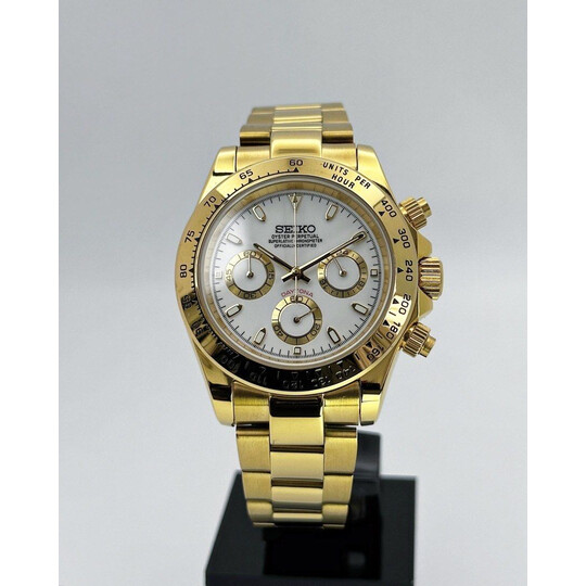 Custom Seiko Mod • White Gold Daytona • 39.5mm